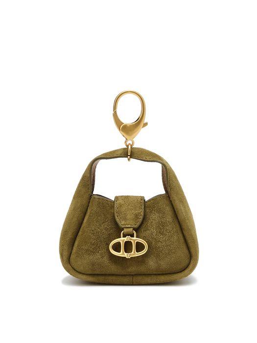 Athe vanessabruno Tasche Khaki Wildleder Hobo AirPod Schlüsselanhänger Hülle AAHO4E711K2