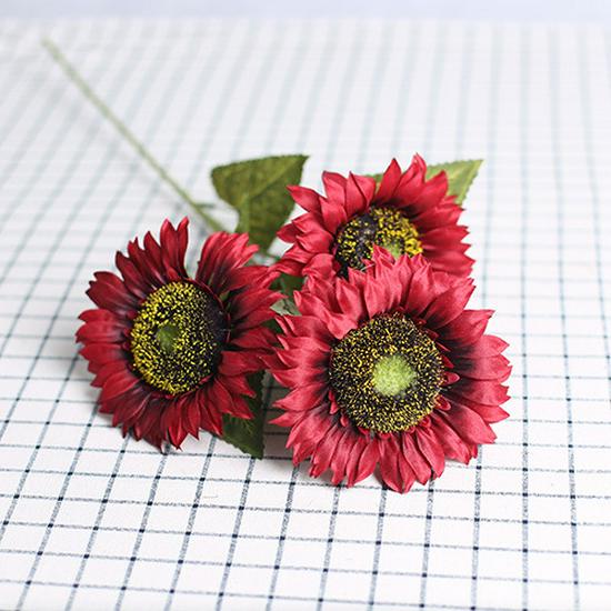 Artificial Sunflower Silk Flower Bouquet for Weddings and Hotel or Office Decor