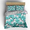 Cute Zebra Cartoon Background Bedding Set for Kids Luxury Gift 3pcs Digital Print Comforter Set Soft Comfortable Breathable