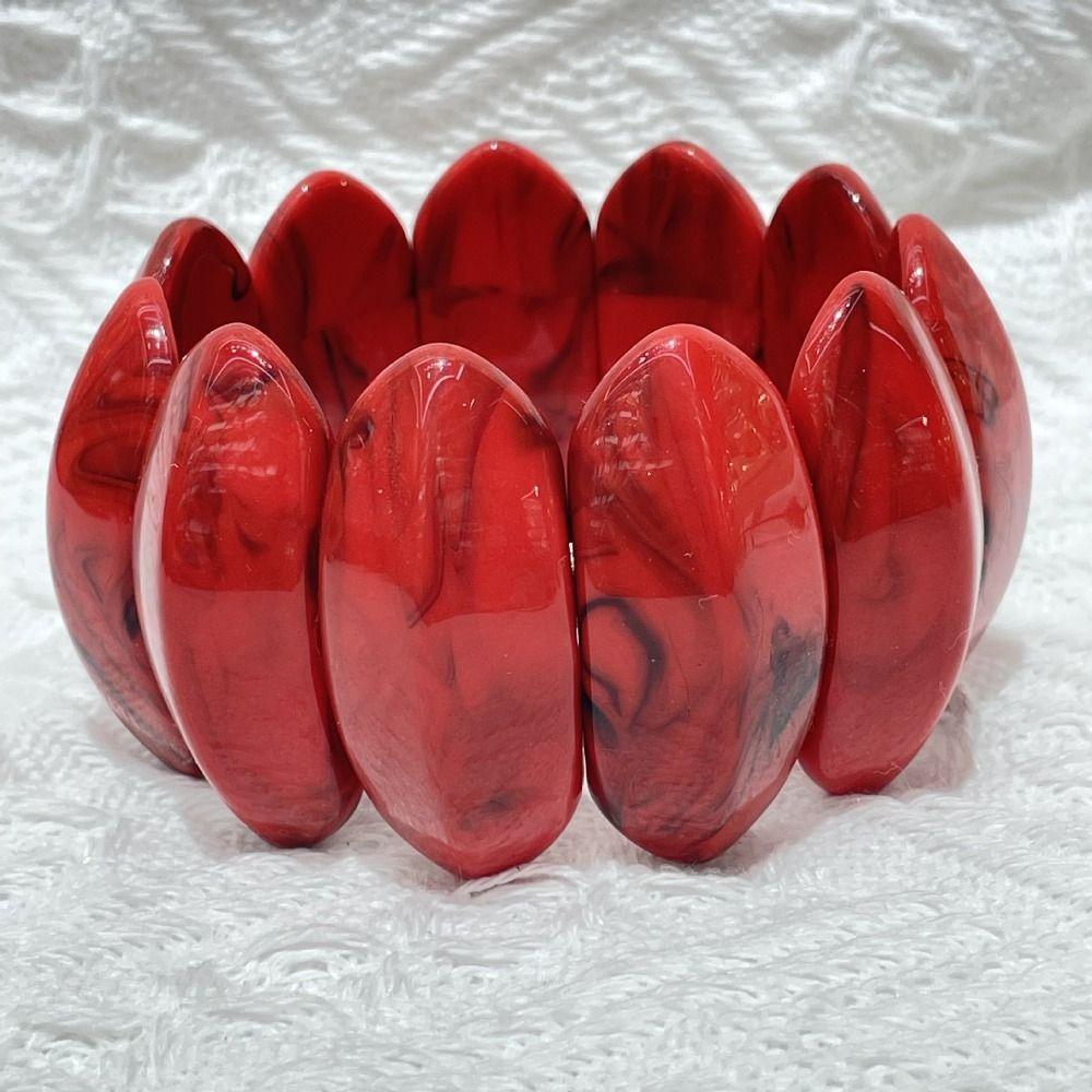 Wave Shape Exaggerated Bracelet Irregular Women Bangle Personality Resin Bracelet  Party