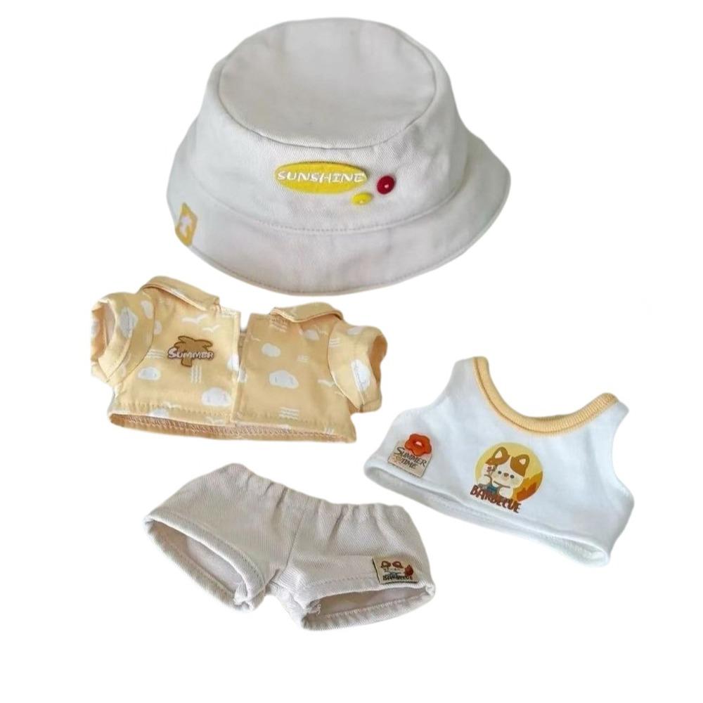 

4pcs Pretty 20cm Cotton Doll Clothes Cute Doll Clothing Set Shirt Shorts Set Brithday Gift Yellow 4pcs Set