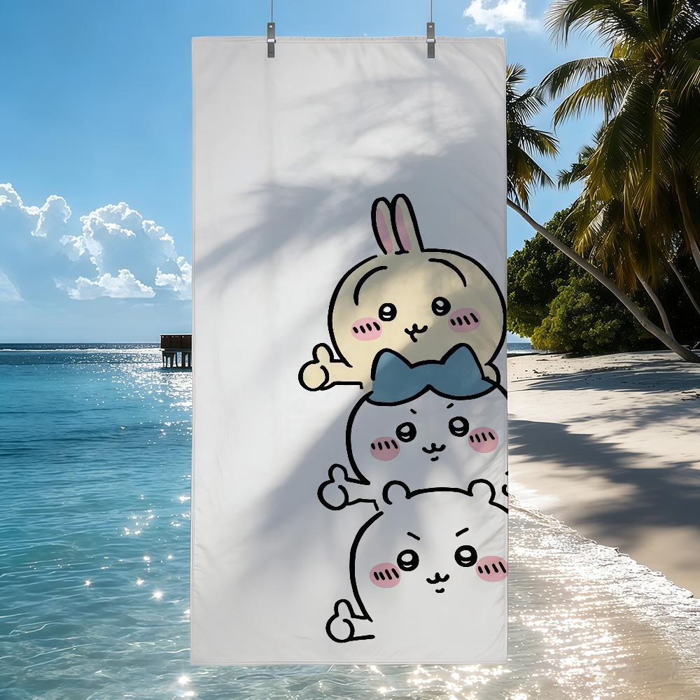 C-Chiikawa Cute Towel Quick Drying Beach Towels Are Suitable For Swimming Pools Camping Yoga And The Gym