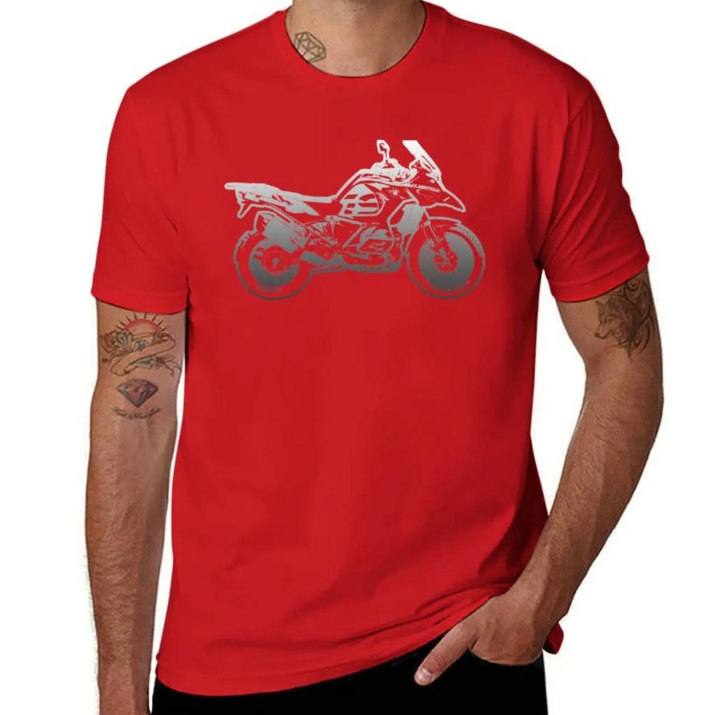 R1250GS Adventure Silhouette V1 Motorrad Touren Enduro Dual Sport T-Shirt ästhetische Kleidung Sweatshirts Grafik T-Shirt Herren