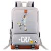 Cristiano Ronaldo Printed Youth School Backpack Teenagers Durable Oxford Fabric Breathable Padded Straps Unisex Travel Bag
