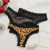 Lace Patchwork Seamless Halloween & Christmas Print Ice Silk Thong 367