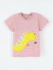 Dinosaur Embroidery Floral Girls' Knitted Cotton T-shirt - European & American Style