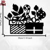 1pc Metal Gift Box Wall Art Iron Decor for Christmas New Year Holiday, Rustproof Ornament for Living Room Garden Fence, Seasonal Home Decoration