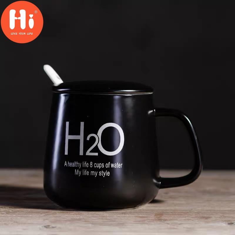 Japanese Style Totoro Coffee Mugs for Lovers Creative Milk Cup with Lid and Spoon Office Simple Ceramic Water Tea Cup Drinkware