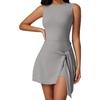 Sexy Sleeveless Backless Yoga Jumpsuit Skirt with Waist Cinching