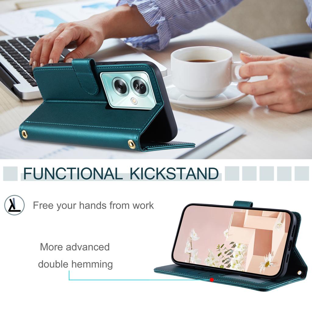 Für Oppo A79 5G/A2 5G/OnePlus Nord N30 SE 5G Hülle Rautenmuster Leder Umhänge-Handyhülle