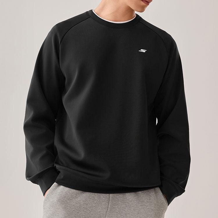 Skechers Warmth And Cold-Resistant Technology Moisture-Wicking Quick-Dry Knit Crewneck Pullover Sweatshirt Men Sweatshirt P425M199-0018
