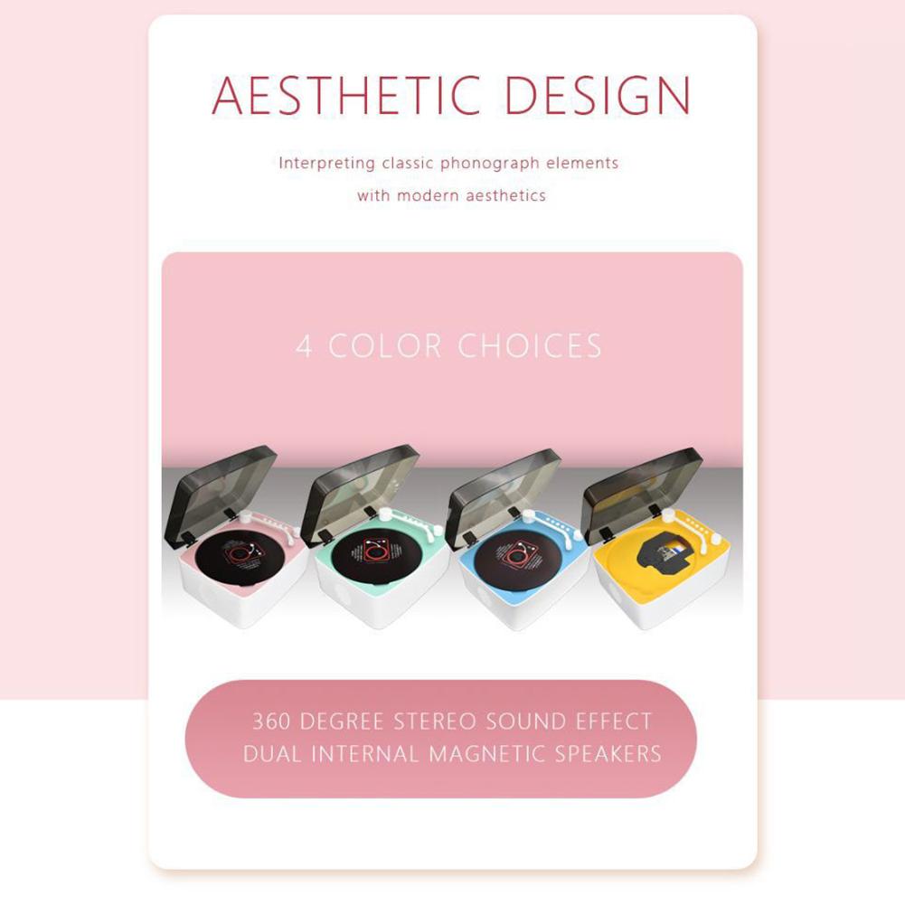 5V 2A Cd Player Built-in Speaker Portable Audio Player Battery Powered Stereo Speaker Bluetooth-compatible with Remote Control