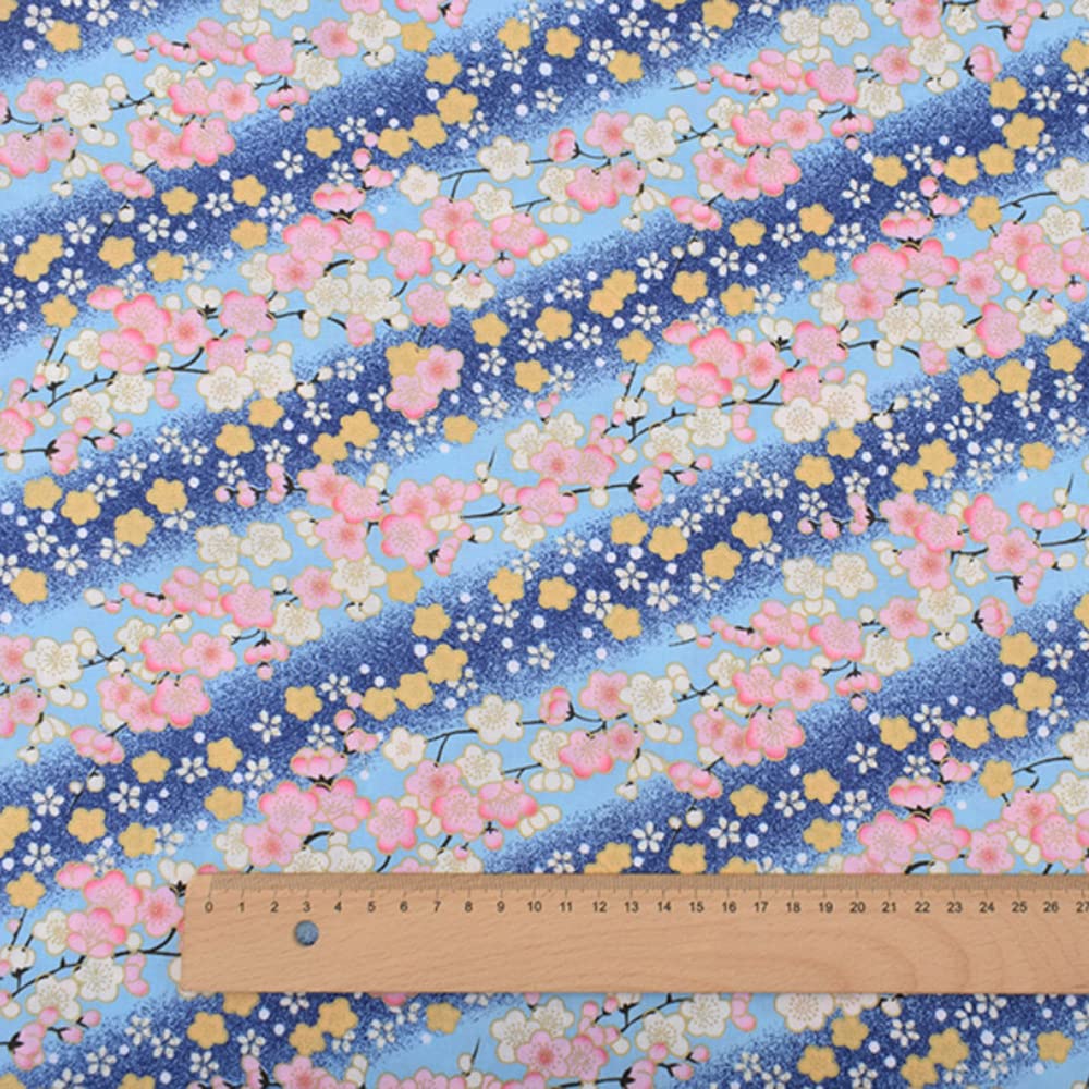 misaki Japanese Pattern Fabric Scraps Japanese Cut 24cm x 24cm Set, Floral, Metallic, Cotton, Fabric, Cloth, Stylish, Crafts, DIY, Handmade,