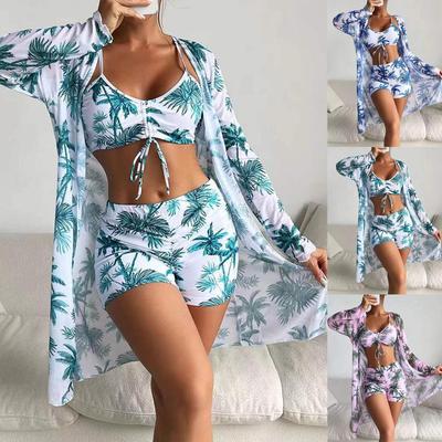 Swimwear Plus Size Women Tankini Swimwears Tankinis Sst Fashion New Pattern Maple Leaf Printed Split Bikini