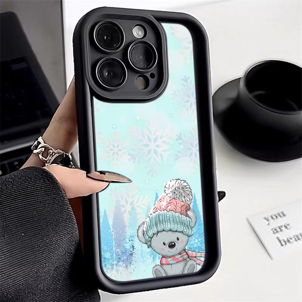N116 Merry Christmas Happy New Year art Soft Angel Eyes Phone Cases for Samsung S23 S24 Ultra S21 FE A54 A34 A13 A14 A06 A24 Realme12 Shockproof Cover