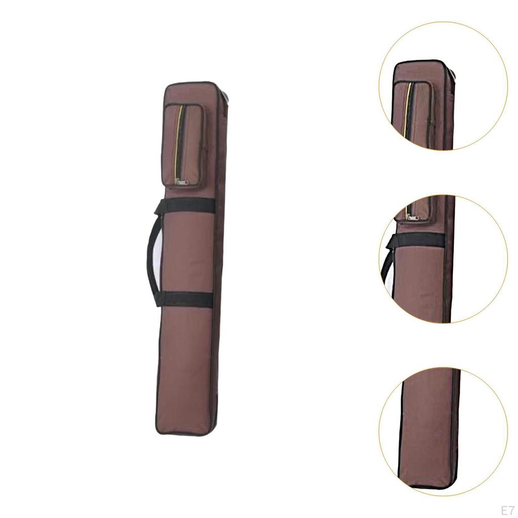 8 Holes Pool Cue Case Billiard Rod Storage Bag with External Pocket Equipment Carrier Pouch