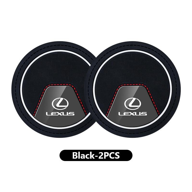

2pcs Silicone Car Coasters Water Cup Slots Non-Slip Mat Drink Pads For Lexus RX350 IS250 CT200h ES250 ES300h NX300h IS200 GS300