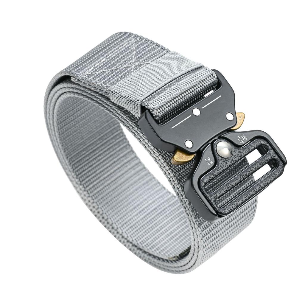 Men's Casual Sports Canvas Belt Outdoor Nylon Belt Trouser Belt Insert Buckle Spring Buckle Thickening