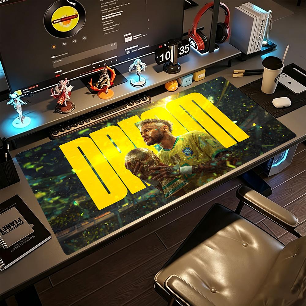 Soccer Player Yellow Jersey Large Mouse Pad Keyboard Pad Computer Desk Mat Nonslip Rubber Bottom Perfect Gift For Gamers And Professionals
