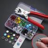 1 Set Colour Metal Snap Sewing Button Claw Kit Plier Tool Hollow Solid Snap Fasteners Kits For Installing Clothes Bags