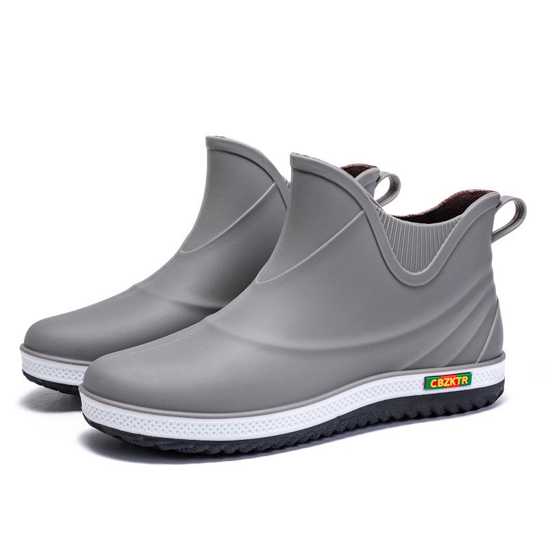 

Men s Fashionable Low-Top Waterproof Rain Boots with Fleece Lining, Washable Flat Bottom, Mid-Calf, Ideal for Kitchen, Food Delivery, and Riding. 39