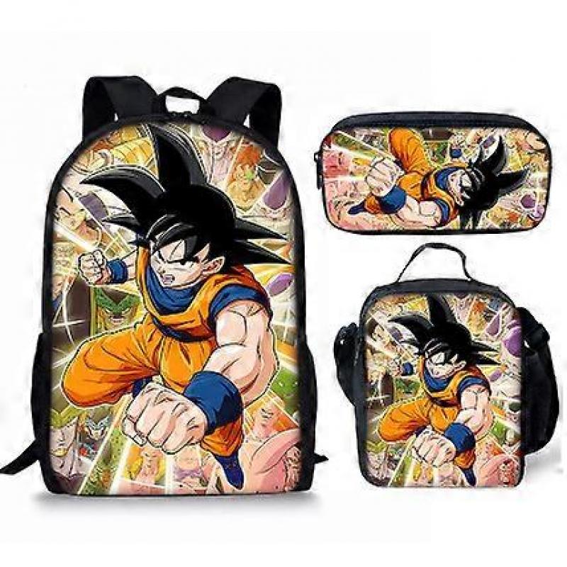 New Anime Cartoon Dragon Ball Backpack Primary and Secondary School School Bag Shoulder Bag Pencil Bag Three-piece Set  18-NMAOV