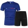 Fashionable Casual Two-piece Sportswear Quick-dry T-shirt Paired with Shorts Men's Breathable Sports Training Suit