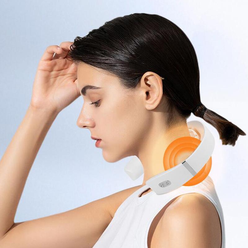 New Smart Neck Shoulder Muscle Massager Electric Heat Relaxation You Body Anytime Usb Charging White