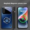 Silver circle apple icon For Samsung S25 S25 Edge S25Ultra S8 9 10 20 S21 Pro 22 Plus S23 FE S24 Ultra Magsafe Glass Phone Case