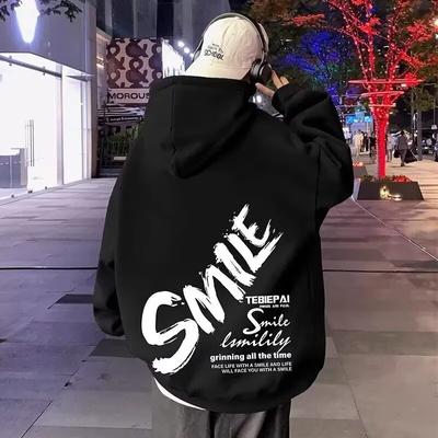 Hong Kong Style Retro Sweater Men's Spring and Autumn Men's Hooded Sweater American Heavy High Street Ins Fashion Brand Baggy Coat