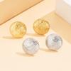 Retro Irregular Texture Geometric Stainless Steel Stud Earrings - Small Round Ear Jewelry