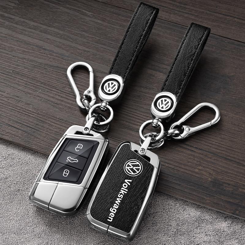 For VW Volkswagen Jetta MK5 Golf Alloy Leather Car Smart Remote Key Case Fob Cover Protector Shell For Volkswagen VW Magotan Pas