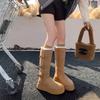 Snow Boots 2025 Tall Tube, Piled and Thickened Northeast Cotton Boots with Thick Soles and Two Warm Boots
