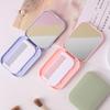 Cute Macaron Candy Color Portable Mini Handheld Folding Makeup Mirror With Comb Durable Gift Student Beauty Tools