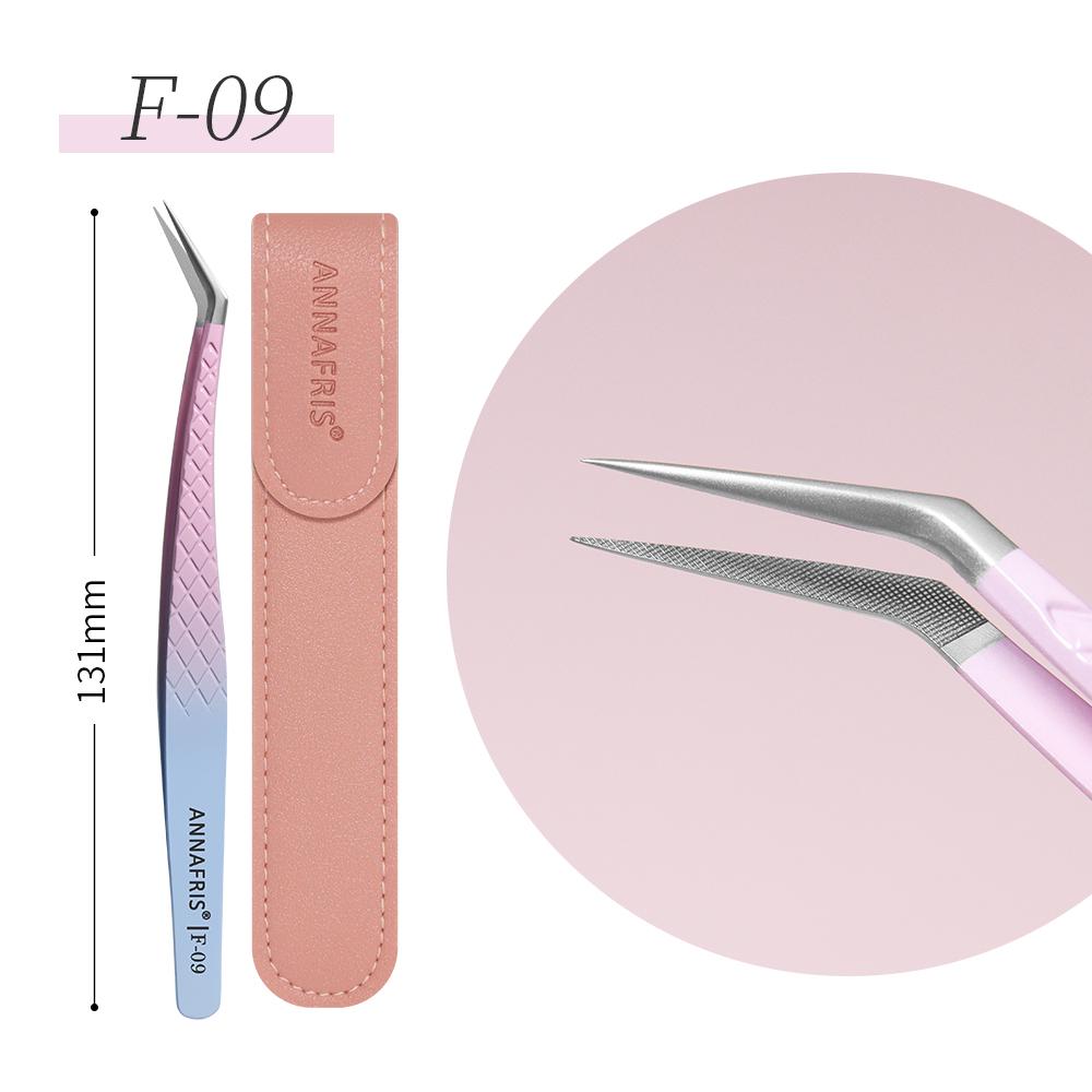 ANNAFRIS Fiber Tip Lash Tweezers Stainless Steel Eyelash Extension Tweezers Precise Fiber Anti-slip Tweezer Makeup Tools