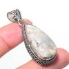 Natural Fossil Coral Gemastone 925 Sterling Silver Jewelry Pendant 1.97" AP-14489