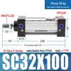 SC63 High Thrust Small Pneumatic Cylinder, Model SC40/50/80/100*125X150X200X500-S