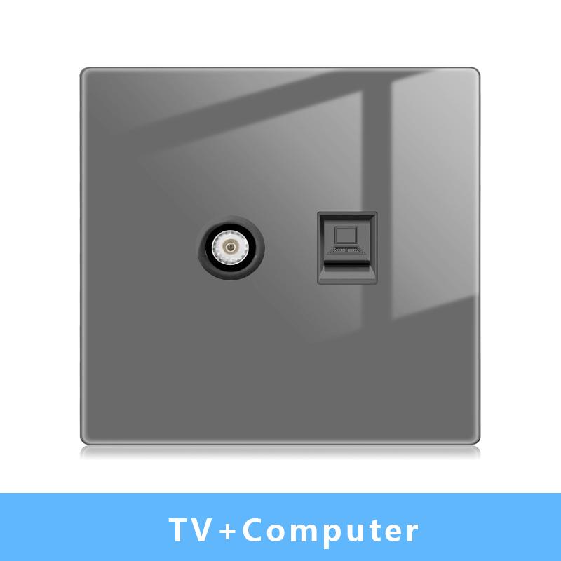 Nástěnný vypínačový panel LED indikátor UK EU FR Univerzální USB Elektrická zásuvka Klavírní klávesy Samoresetovací nástěnné vypínače TV Počítač