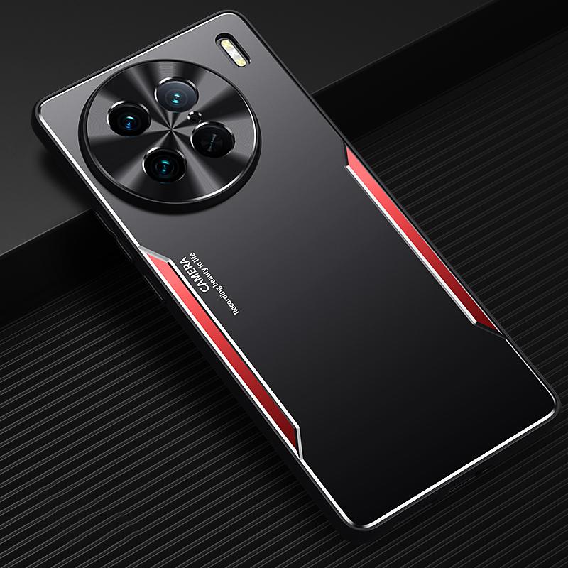 

Phone Case for vivo X90 Pro 5G Aluminium Alloy+TPU Mobile Phone Shockproof Shell Red