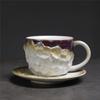 Retro Ceramic Coffee Cup And Saucer Set Creative Souvenir Cup Afternoon Tea Mug Coarse Pottery Coffee Cup