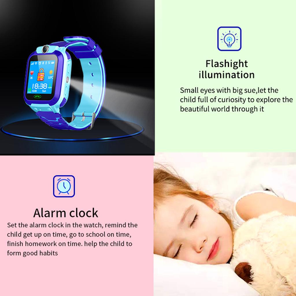 Q12B SIM Smart Watch Kids GPS WIFI Video Call SOS IP67 Waterproof Child Smartwatch Camera Monitor Tracker Location Phone Watches