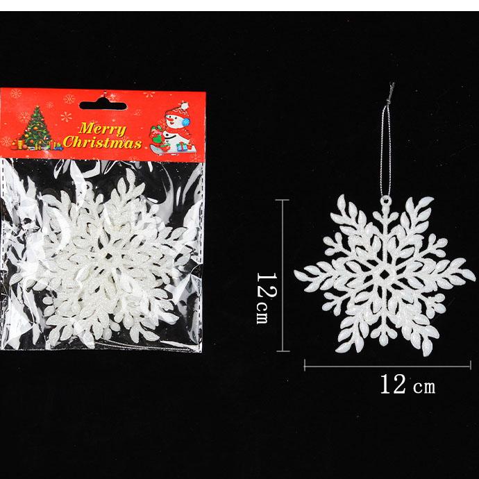 Ciondolo fiocco di neve di Natale in plastica fiocco di neve bianco stringa finestra albero di Natale fiocco di neve festa luogo ciondolo
