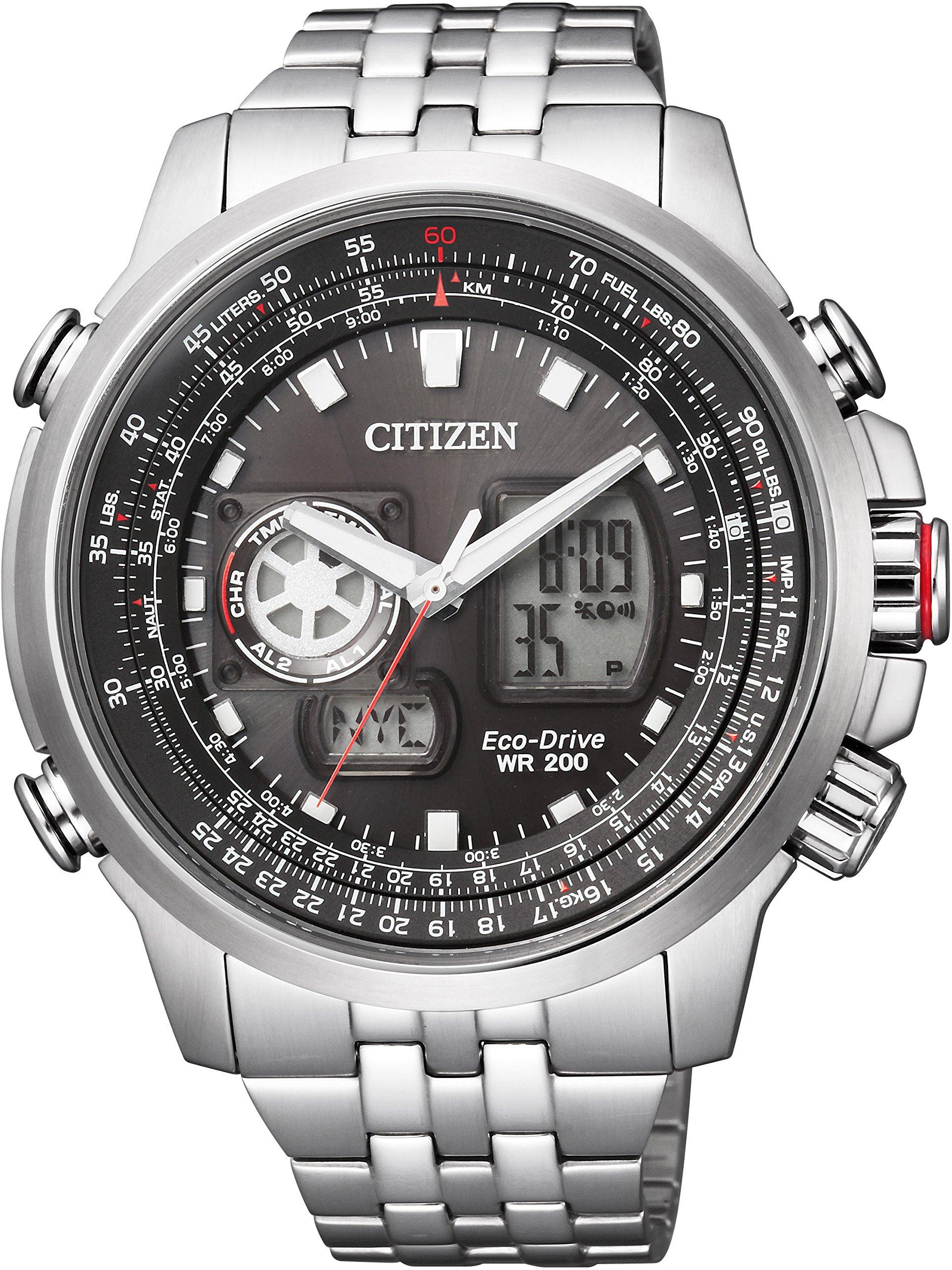 

Citizen Promaster Sky Series World Silver Eco-Drive Watch, Time, Analog-Digi, Multi-Function Model, JZ1061-57E,