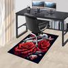 Elegant Swan with Red Roses Chair Mat Office Carpet, Oversized Rug for Home Decor, Gift, Suitable for Bedroom, Living Room, Various Rooms