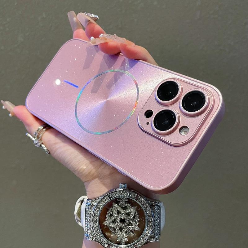 Luxus Für Magsafe Glitzer Aurora Glänzend Handyhülle Für iPhone 15 16 Pro Max 14 Plus 13 12 11 Vollständiger Linsenschutz Rückseite