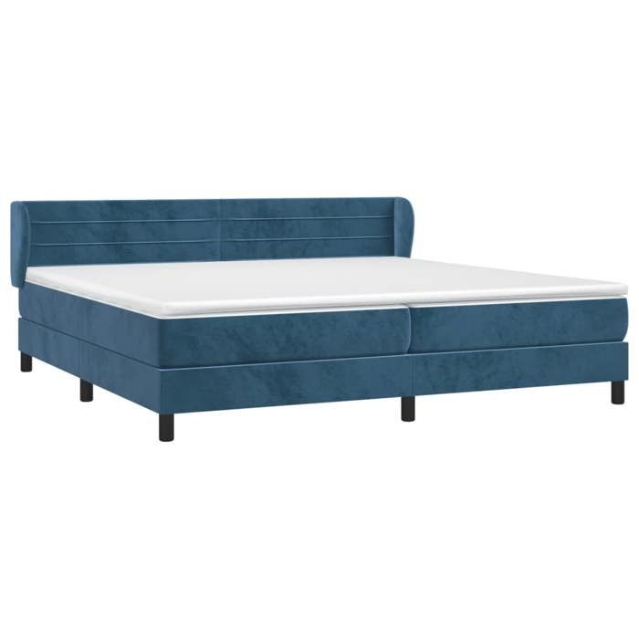 Maison Exclusive - Sommier à lattes de lit et matelas Bleu foncé 200x200cm Velours
