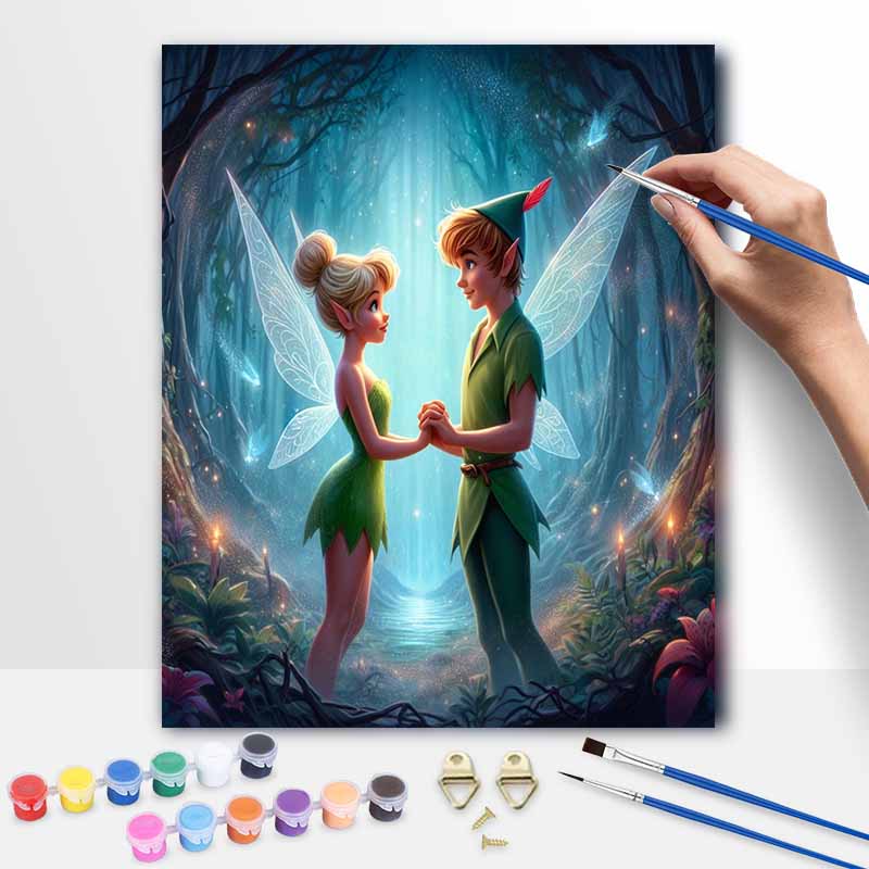 Disney Peter Pan Tinkerbell DIY Painting Kit Classic Style Home Decor Craft Gift Idea Wall Art For Living Room Bedroom Wall Decor 130 20x30cm