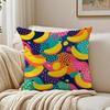 Banana Pop Art Pillow Case Double-Sided Plush Sofa Cushion Covers Organic Breathable Invisible Zipper