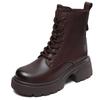Women's British Style Genuine Leather Ankle Boots - 2024 Autumn/Winter Martin Boots with Thick Soles, First Layer Cowhide, Lightweight and Stylish.