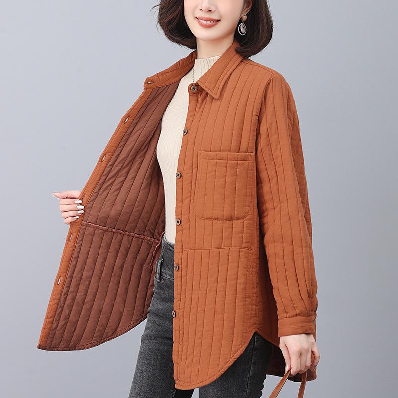 Women's Quilted Coat - Autumn/Winter 2024: New Fashion, Stylish and Warm, Loose Fit, Plus-Size Cotton Blend